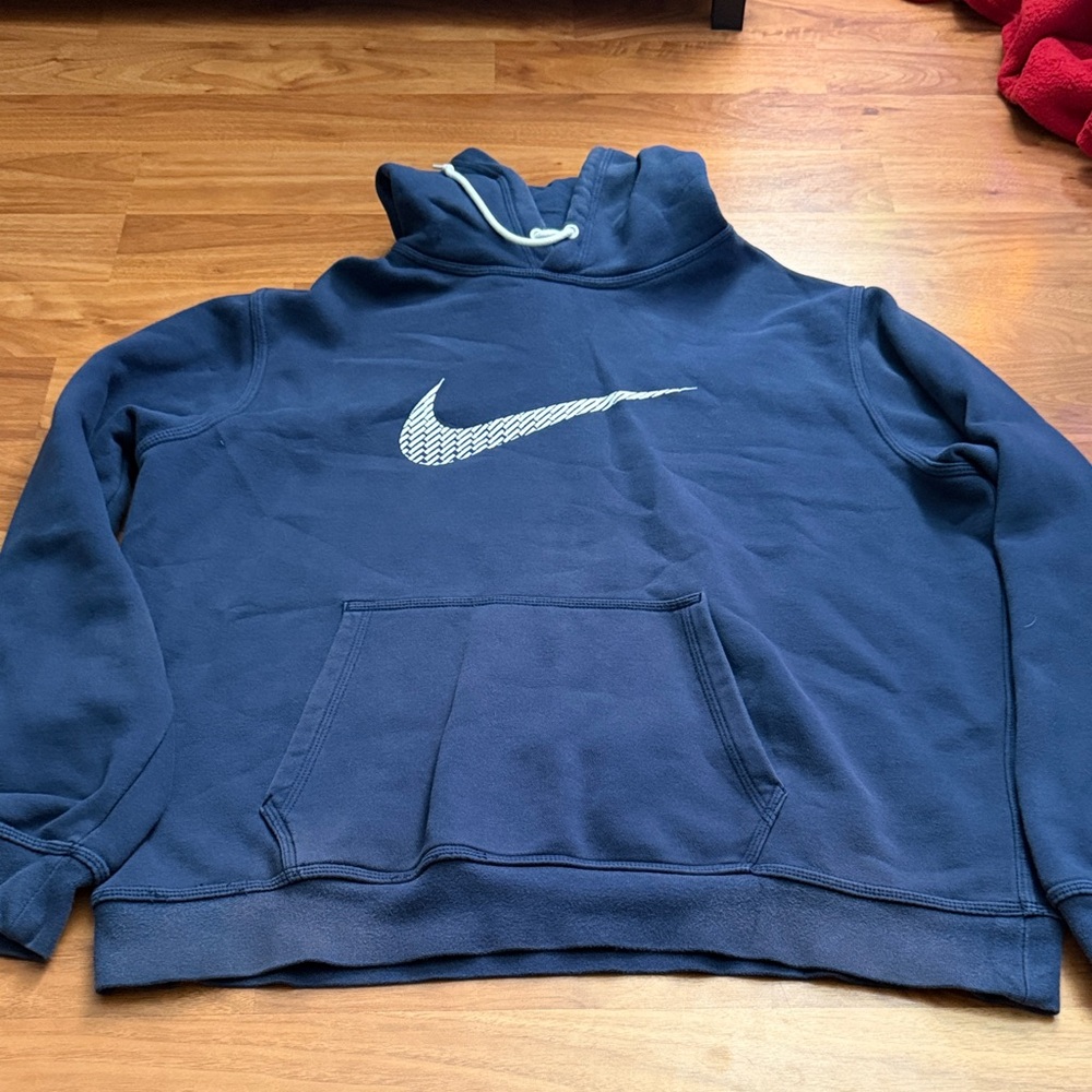 Nike Men's Navy Hoodie with Logo